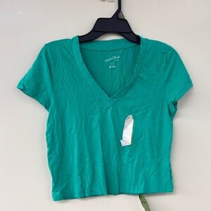 Universal Thread Teal V-Neck Crop Top